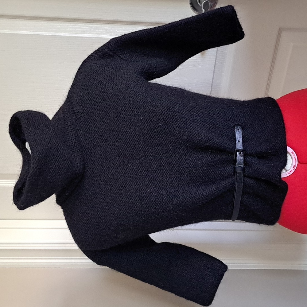 Moda International 3/4 Sleeve Belted Wool Sweater